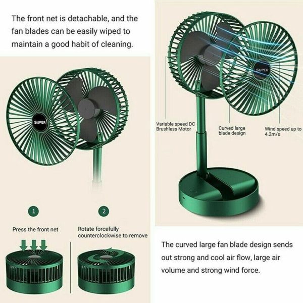 Folding Table Fan - Rechargeable