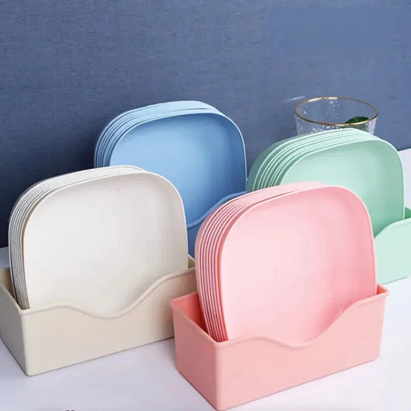 Plastic Split Bone Dish Plates with Holder