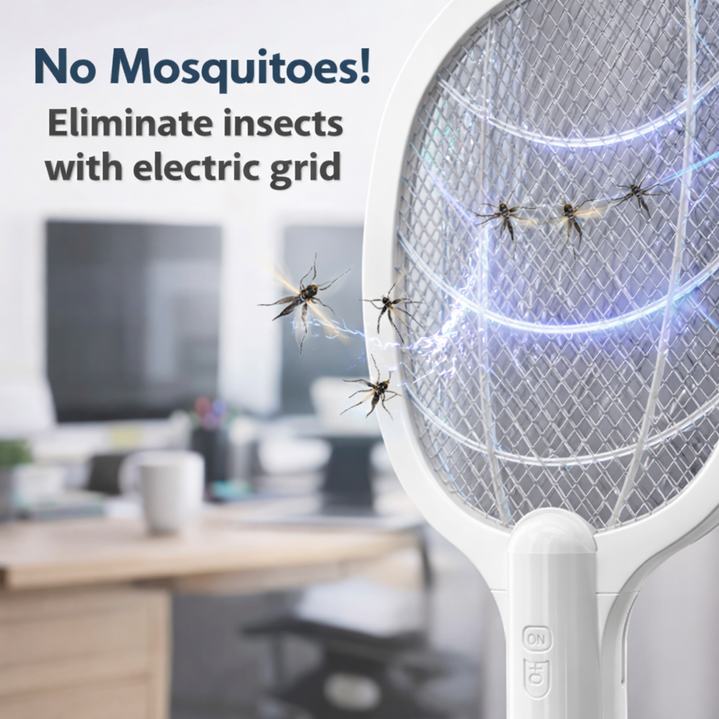 Electric Mosquito Racket With Stand - Rechargeable