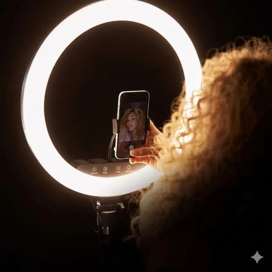 Portable Clip-On Selfie Ring Light with 36 LED Bulbs | 3 Brightness Levels | Rechargeable Fill Light for Phones | Without Stand