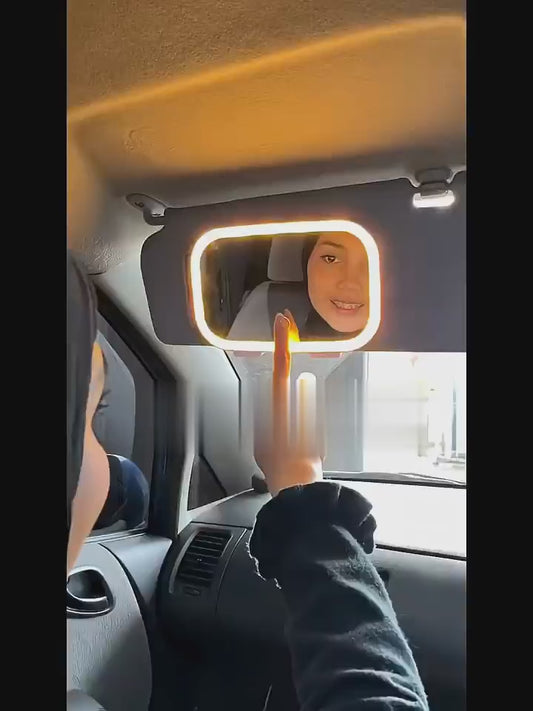 Car Sun Visor Vanity Makeup Mirror With LED Lighting Touch Control